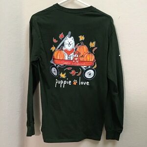 Puppie Love Forest Green Fall 🍂🍁 Long Sleeve Shirt